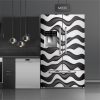 טפט לציפוי מקרר גלים שחור לבן M033 בצבעי שחור לבן בסגנון תלת מימד