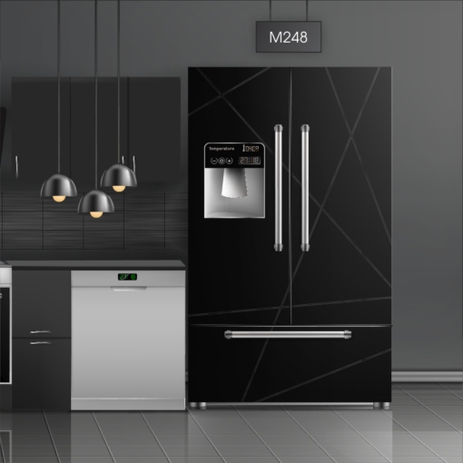 טפט לציפוי מקרר שחור פסים שחורים M248 בצבעי שחור בסגנון מודרני