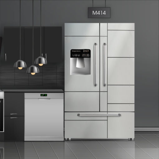 טפט לציפוי מקרר פלטות מתכת M414 בצבעי אפור בסגנון מתכת