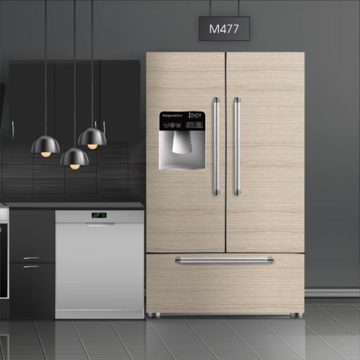 טפט לציפוי מקרר עץ לבן משובח M477 בצבעי חום, שמנת בסגנון עץ ופרקט