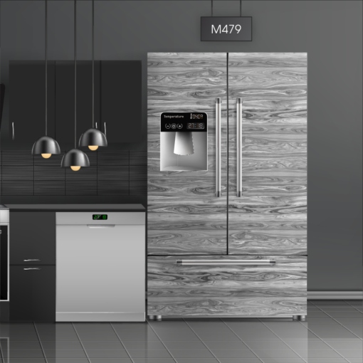 טפט לציפוי מקרר עץ אגוז לבן M479 בצבעי שחור לבן בסגנון עץ ופרקט