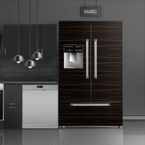 טפט לציפוי מקרר עץ פורניר כהה M482 בצבעי חום, שחור בסגנון עץ ופרקט