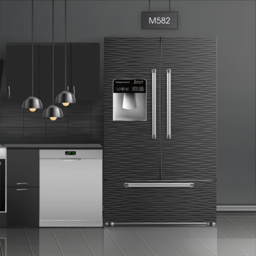 טפט לציפוי מקרר גלים אפור M582 בצבעי אפור בסגנון מודרני