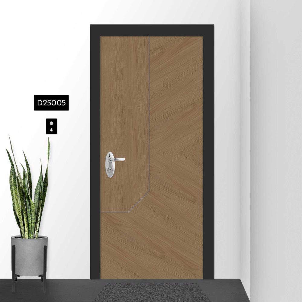 טפט לדלת בעיצוב עץ עם חלוקה גאומטרית D25005