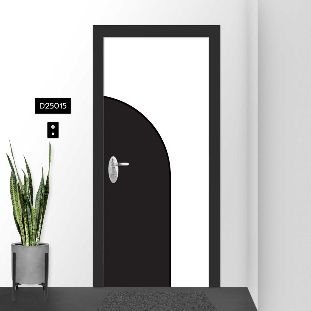 טפט לדלת בעיצוב קשת שחורה מודרנית D25015